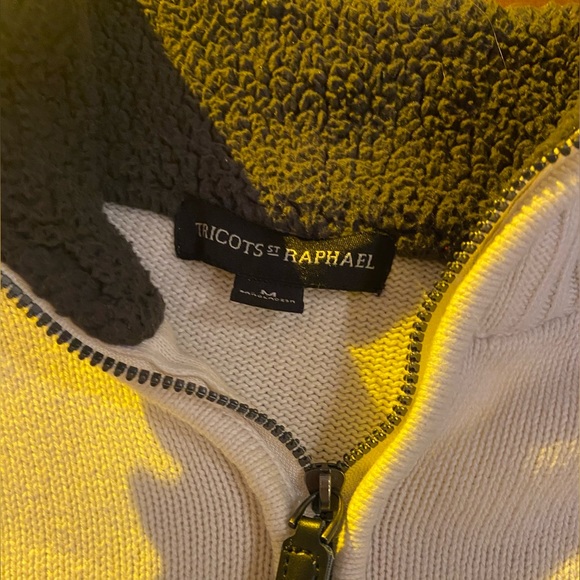 TRICOTS ST RAPHAEL mens gray,black,and white quarter zip jacket US size- medium - Picture 2 of 6